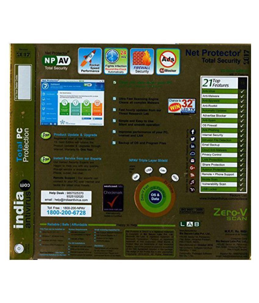 Net Protector Antivirus Total Security 2017 ( 1 PC / 1 Year ) - CD ...
