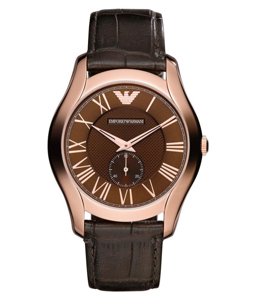 Emporio Armani AR1705 Classic Brown Leather Strap Analog Watch For Men -  Buy Emporio Armani AR1705 Classic Brown Leather Strap Analog Watch For Men  Online at Best Prices in India on Snapdeal