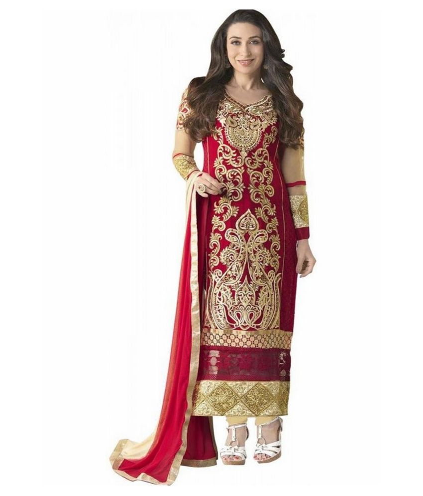 red georgette frock