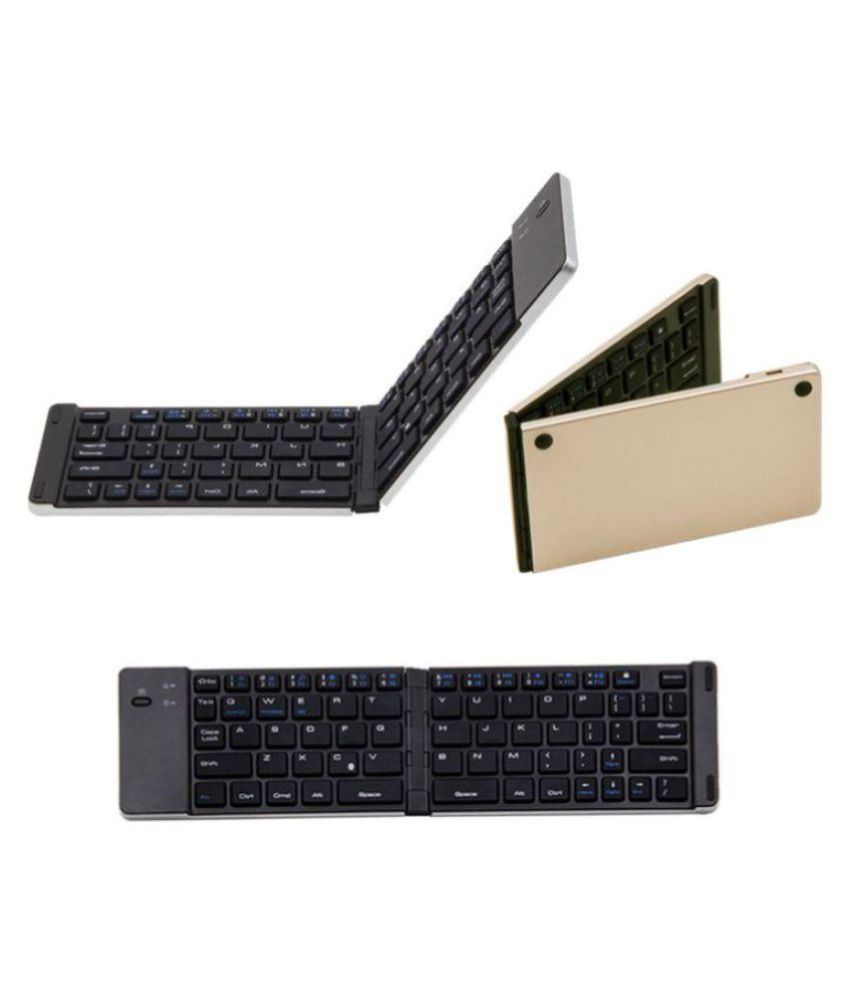 OSSUM F66 Folding Bluetooth Brown Wireless Desktop Keyboard Mini
