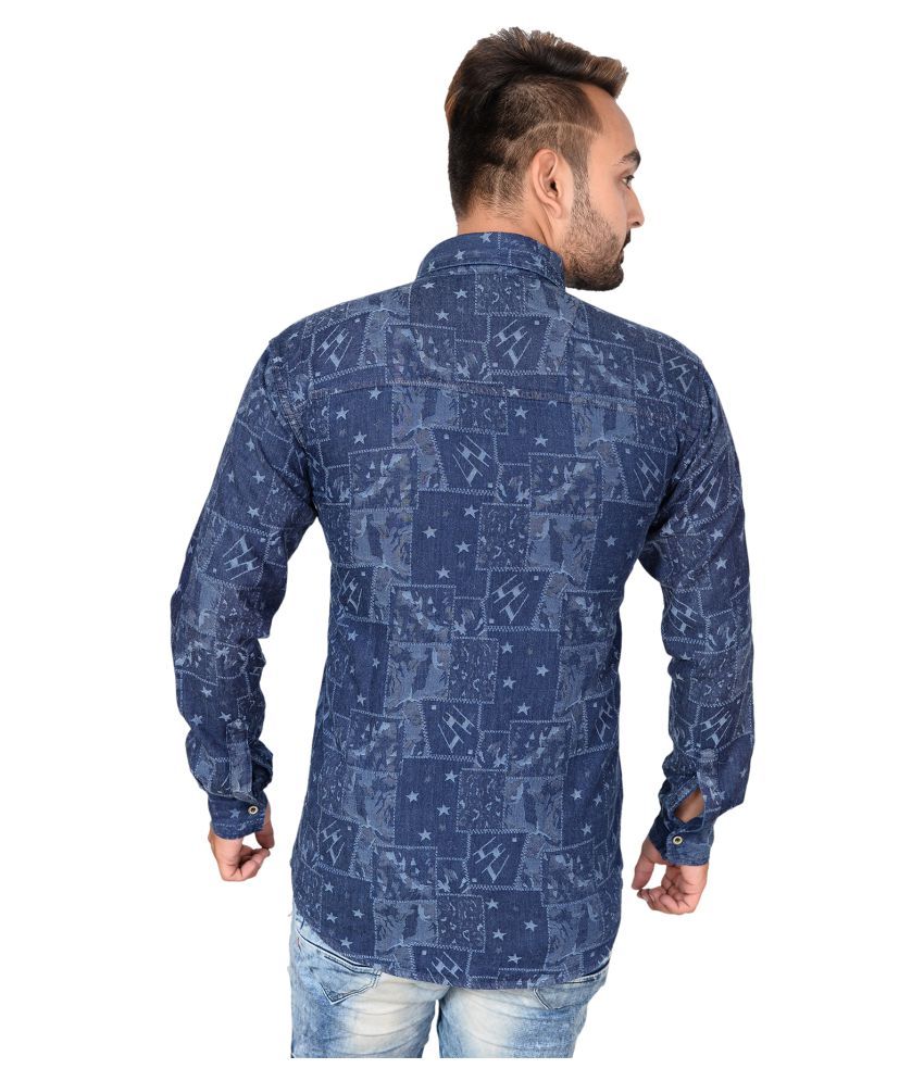 Mangal Blue Casual Regular Fit Shirt - Buy Mangal Blue Casual Regular ...