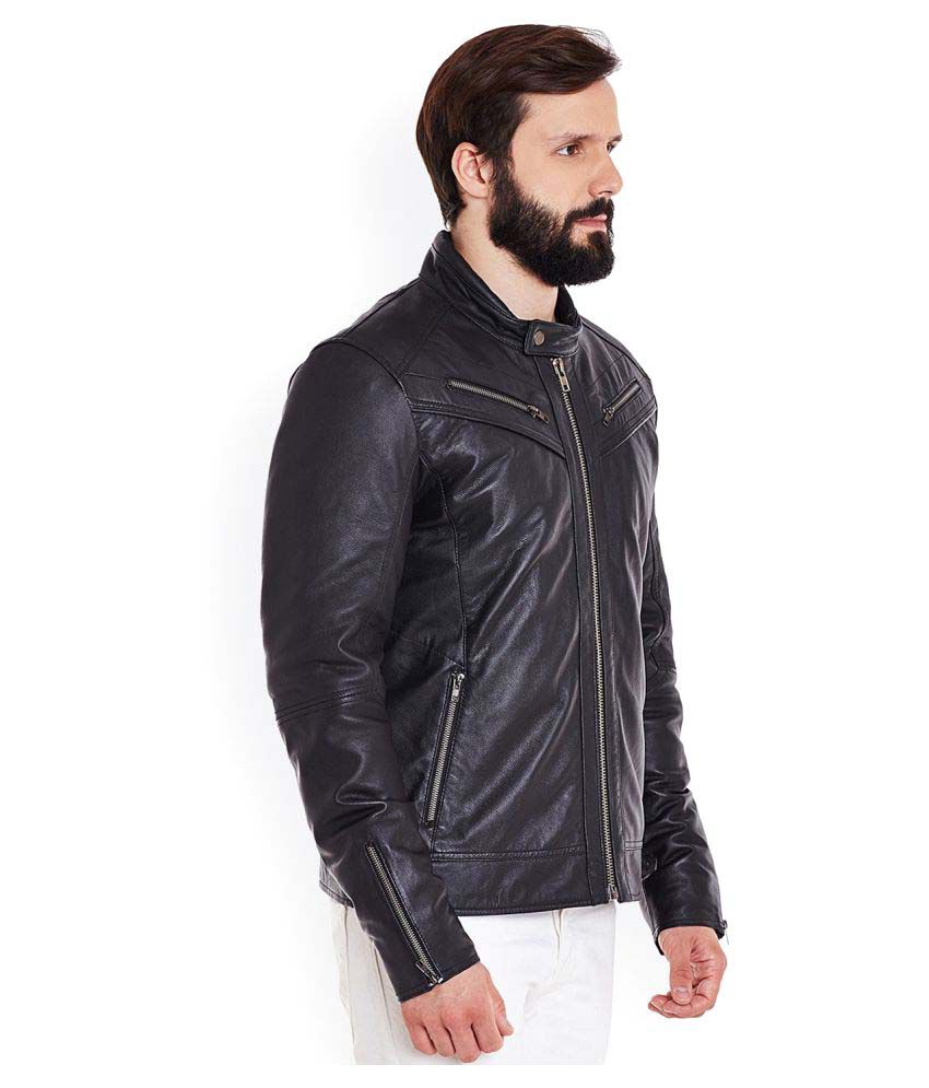 AJ Black Leather Jacket - Buy AJ Black Leather Jacket Online at Best ...