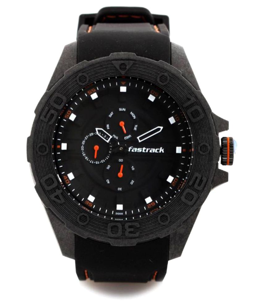 Fastrack Black Silicon Analog Watch Buy Fastrack Black