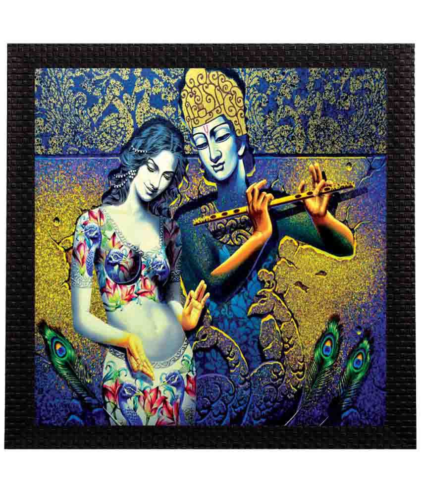     			eCraftIndia Divine Krishna Radha Satin Matt Texture UV Art Wood Painting With Frame Single Piece