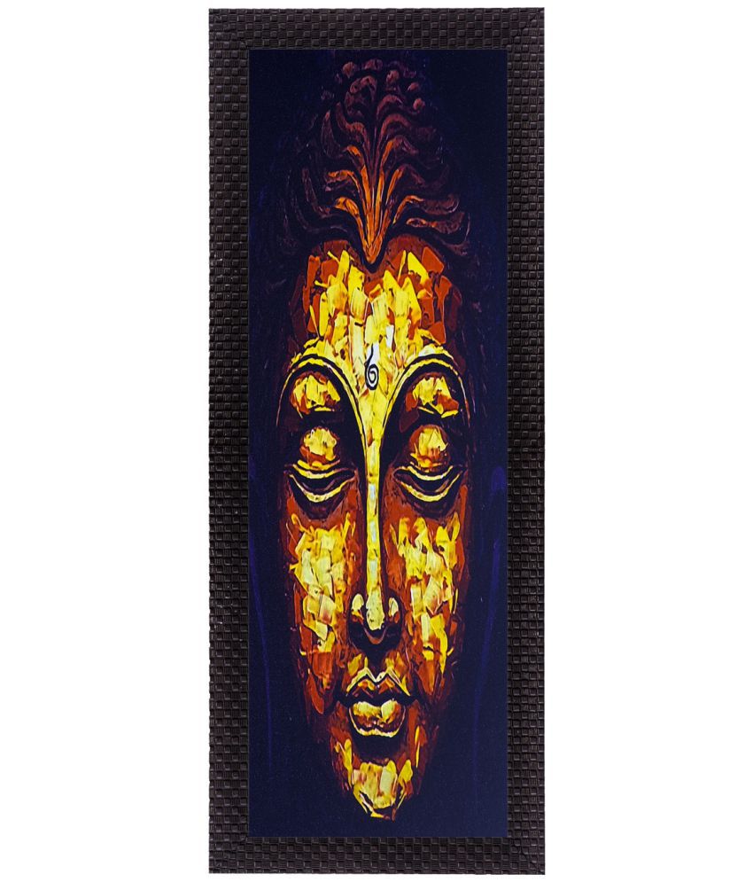     			eCraftIndia  Face Of Lord Buddha Satin Matt Texture UV Art  Multicolor Wood Painting With Frame Single Piece