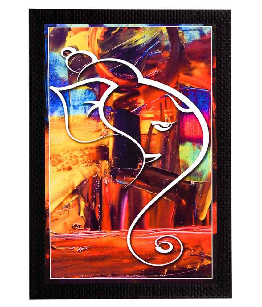     			Ecraftindia  Framed Satin Matt Textured UV Art Print  Multicolor Wood Painting With Frame Single Piece