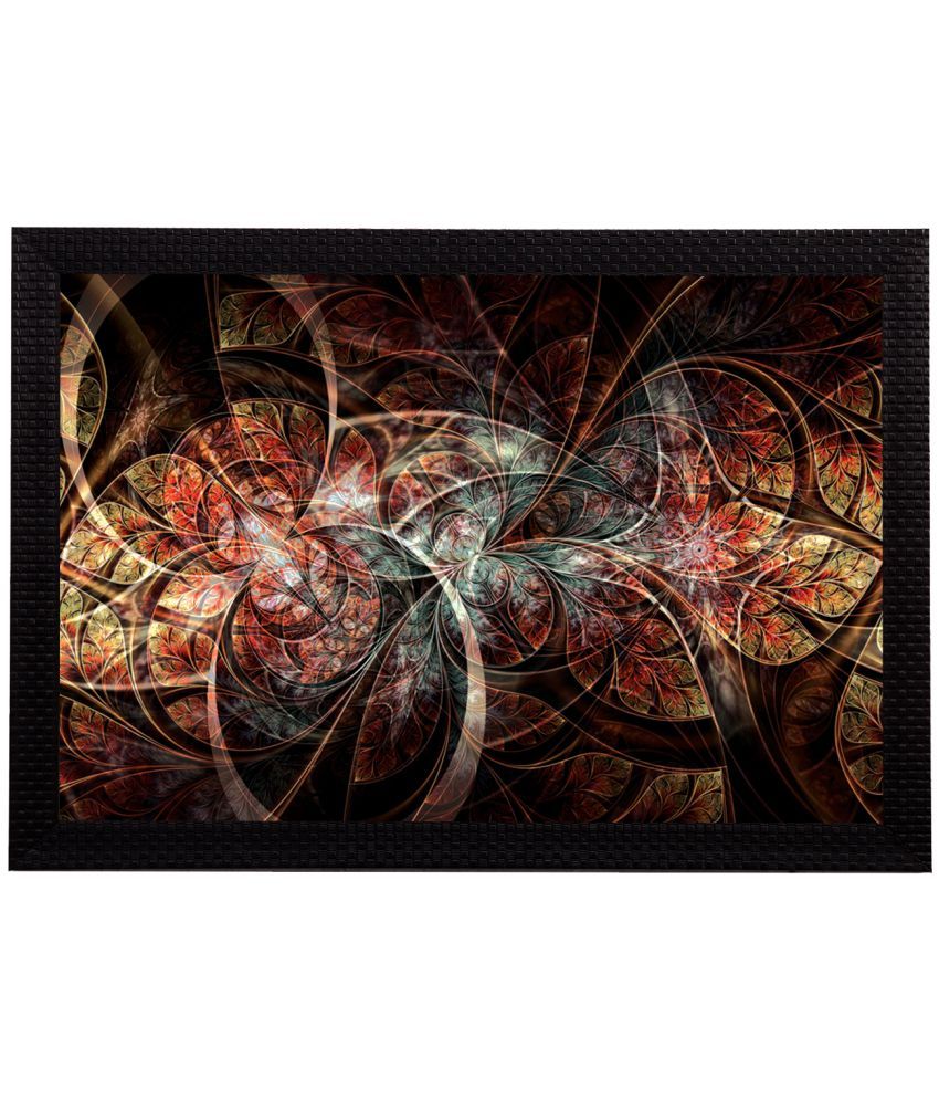     			eCraftIndia Abstract Multicolor Wood Painting With Frame Single Piece