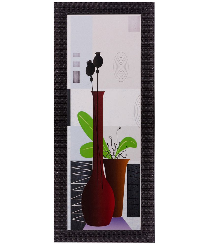     			eCraftIndia Botanical Floral Satin Matt Texture Framed UV Art  Multicolor Wood Painting With Frame Single Piece