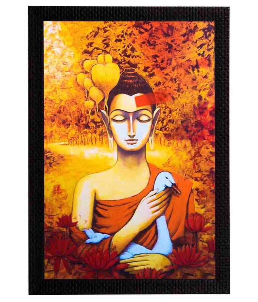     			eCraftIndia Framed Satin Matt Textured UV Art Print Wood Painting With Frame Single Piece