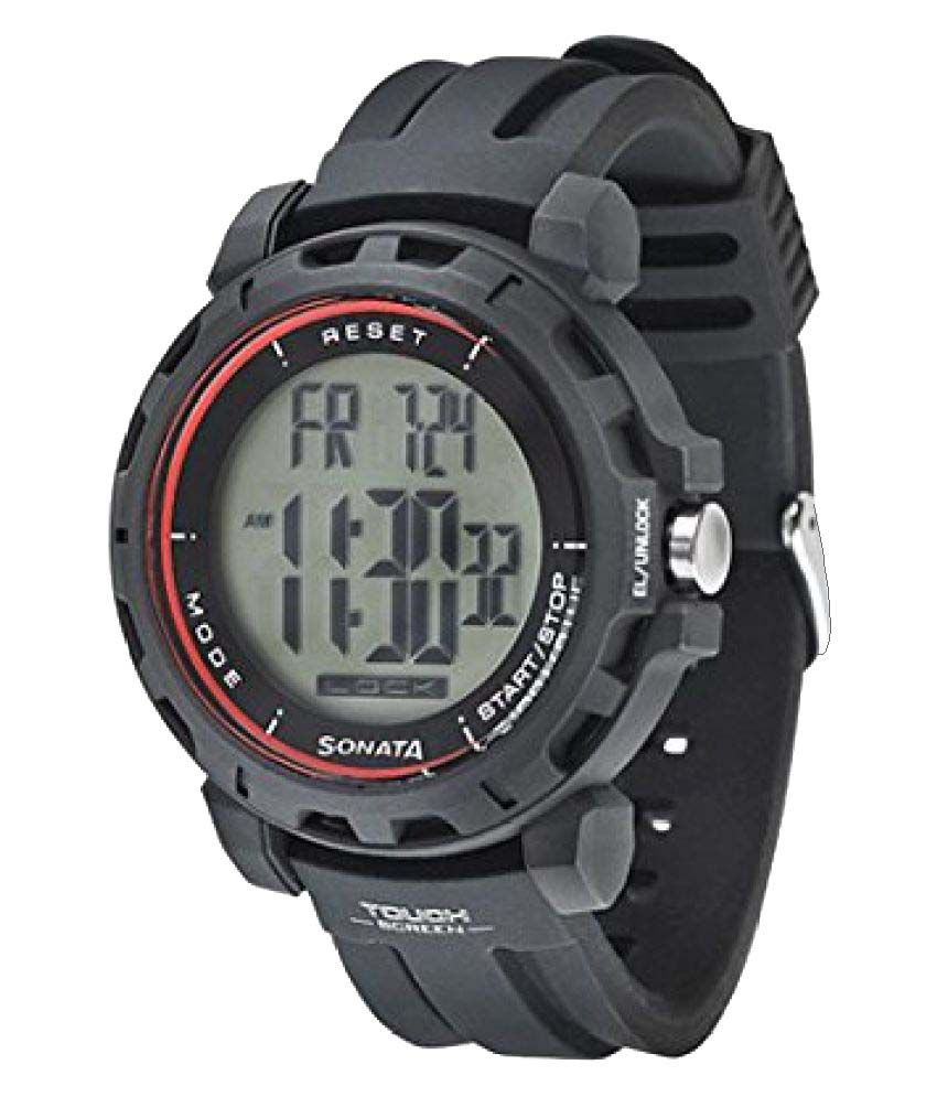 sonata grey dial digital watch