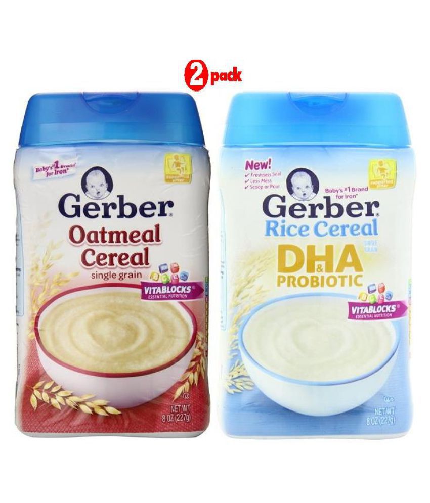 Gerber Oatmeal Cereal + Rice DHA & Probiotic Infant Cereal for 6 months
