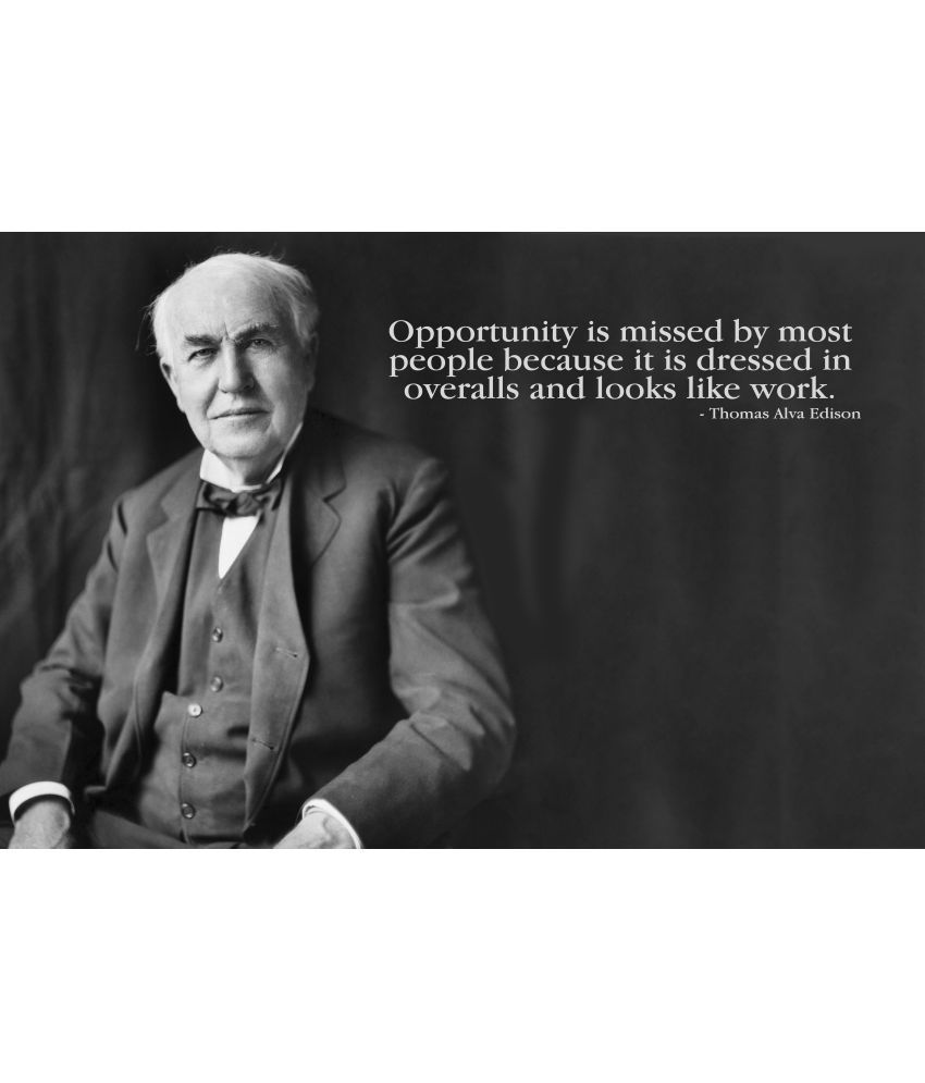 Booksreuse Thomas Alva Edison Motivational Quotes Paper Wall Poster Without Frame Single Piece