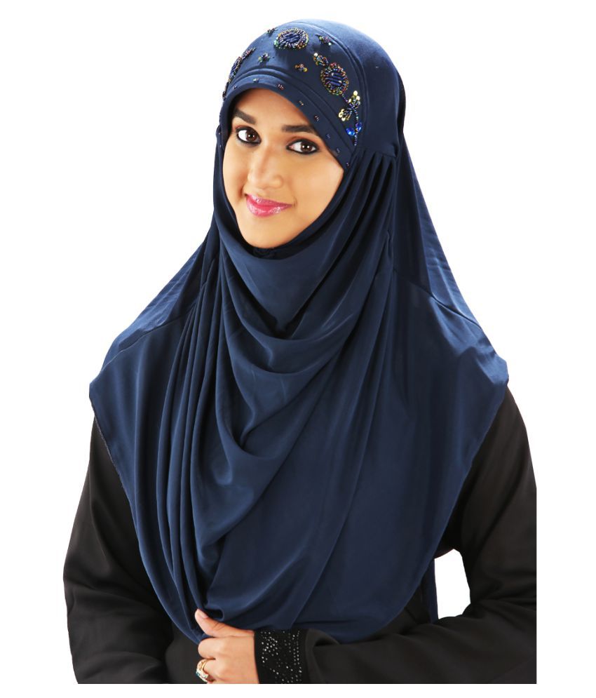 Parvin Blue Polyester Stitched Hijabs Price in India - Buy Parvin Blue ...