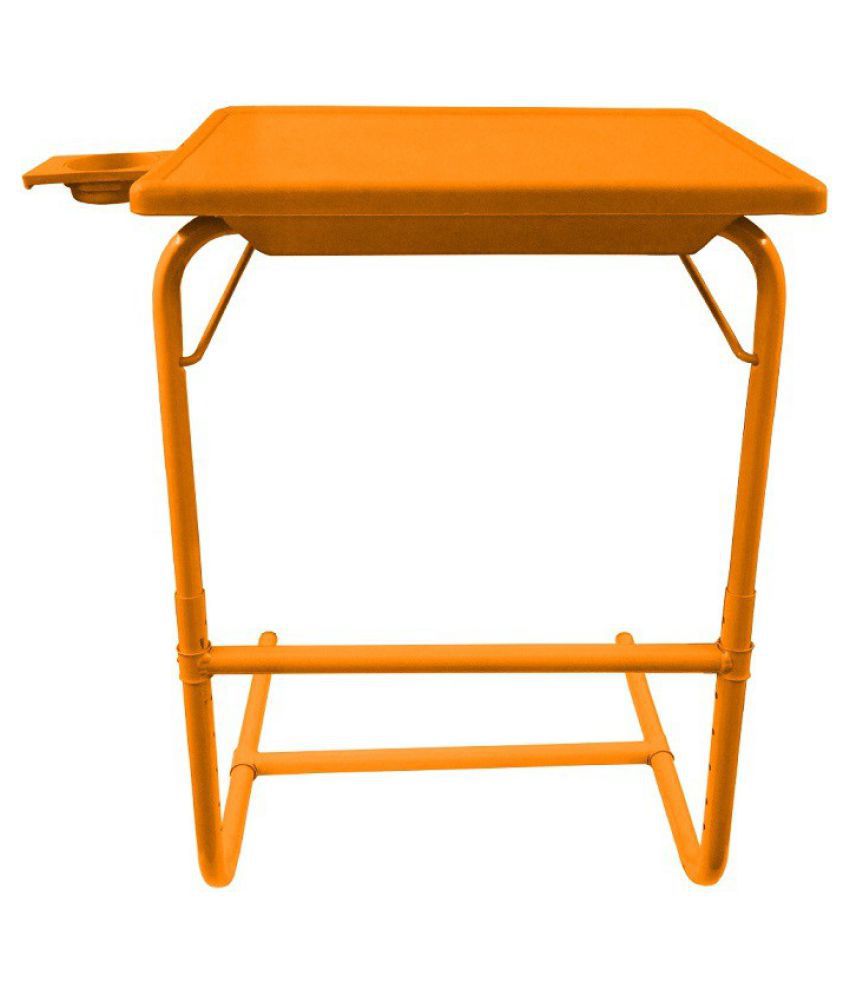    			IBS PLATINUM DOUBLE FOOT REST ADJUSTABLE FOLDING  MATE HOME OFFICE READING WRITING STUDY ORANGE TABLEMATE WITH CUPHOLDER Plastic Portable Laptop Table  (Finish Color - Orange)