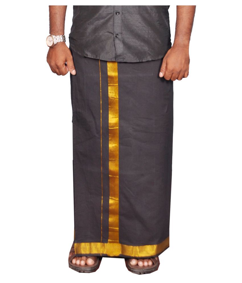 black shirt with dhoti