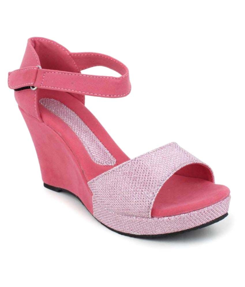 Alexus Pink Wedges Heels Price in India- Buy Alexus Pink Wedges Heels Online at Snapdeal