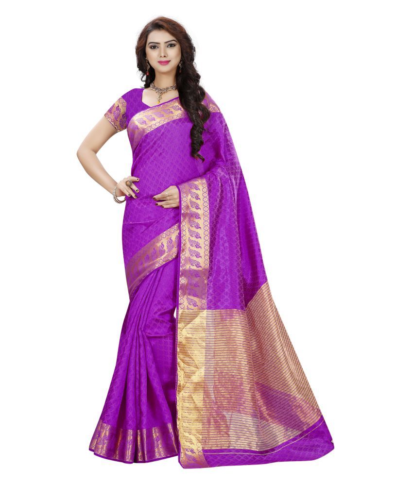 purple and green banarasi saree