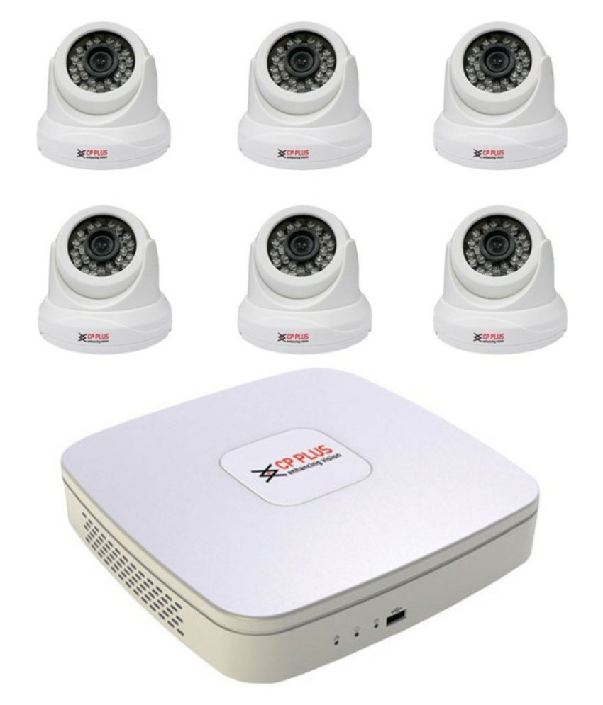 CP Plus CP PLUS 8CH DVR 1pcs, 6pcs Indoor Dome Camera 2MP 1080P Surveillance Kit