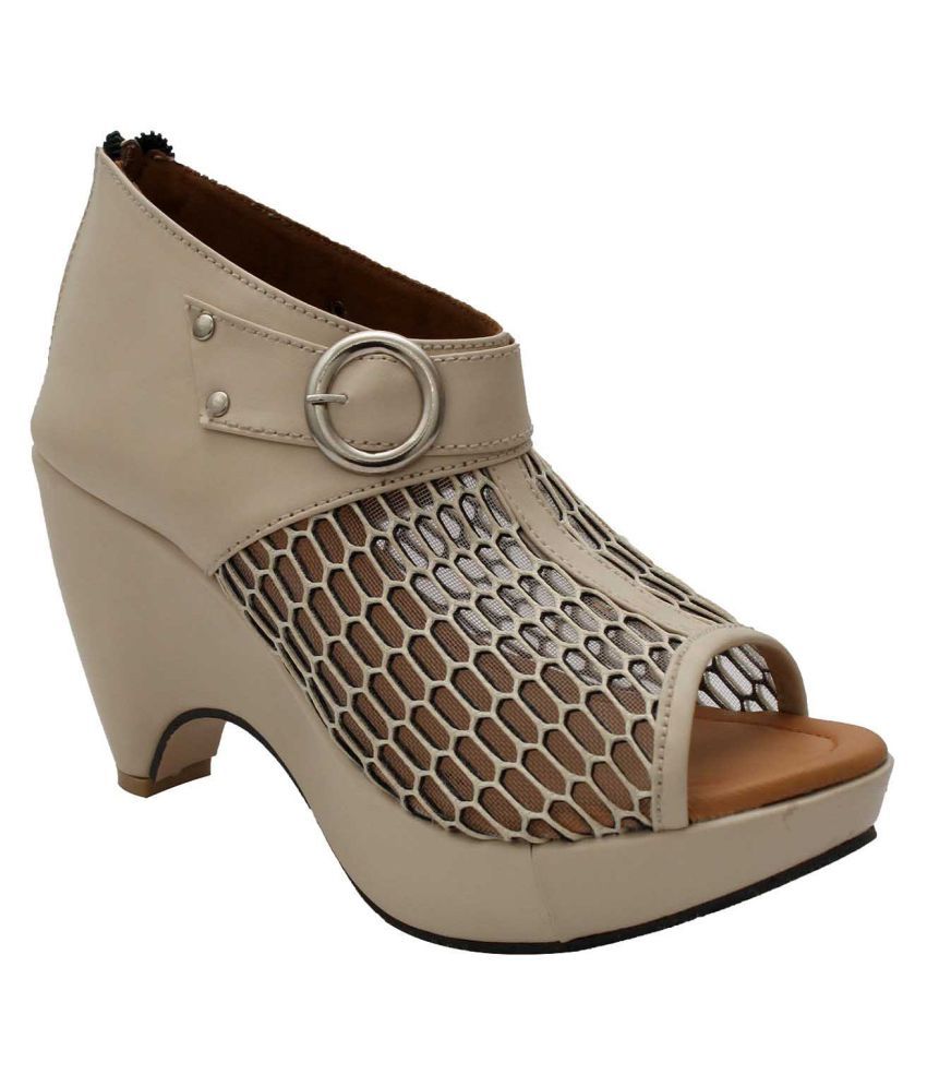 beige block heels open toe