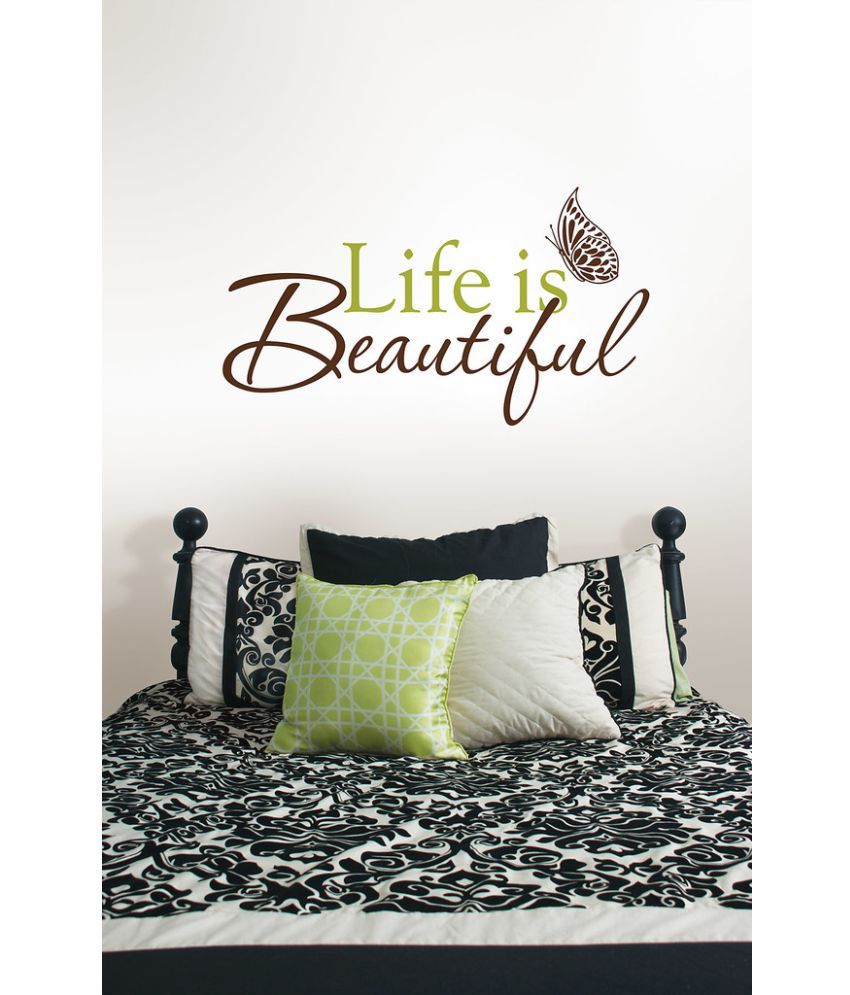     			Decor Villa Life is beautiful PVC Vinyl Multicolour Wall Stickers