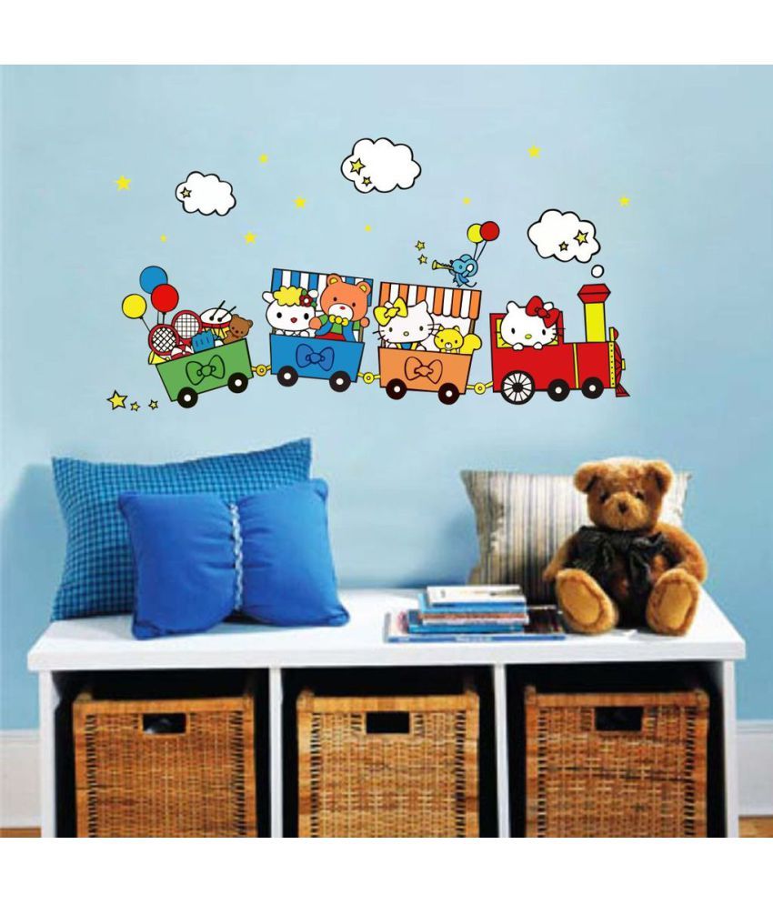     			Decor Villa Baby train PVC Vinyl Multicolour Wall Stickers