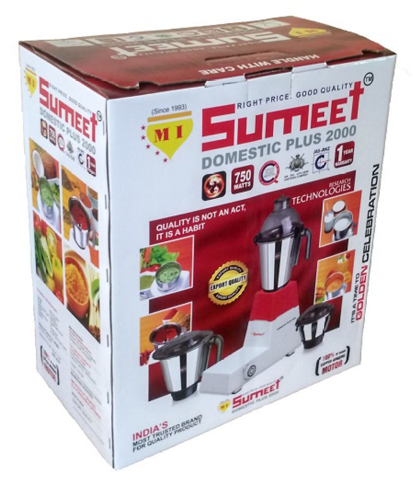 Mi Sumeet Plus 2000 750 Watt 3 Jar Mixer Grinder Price In India
