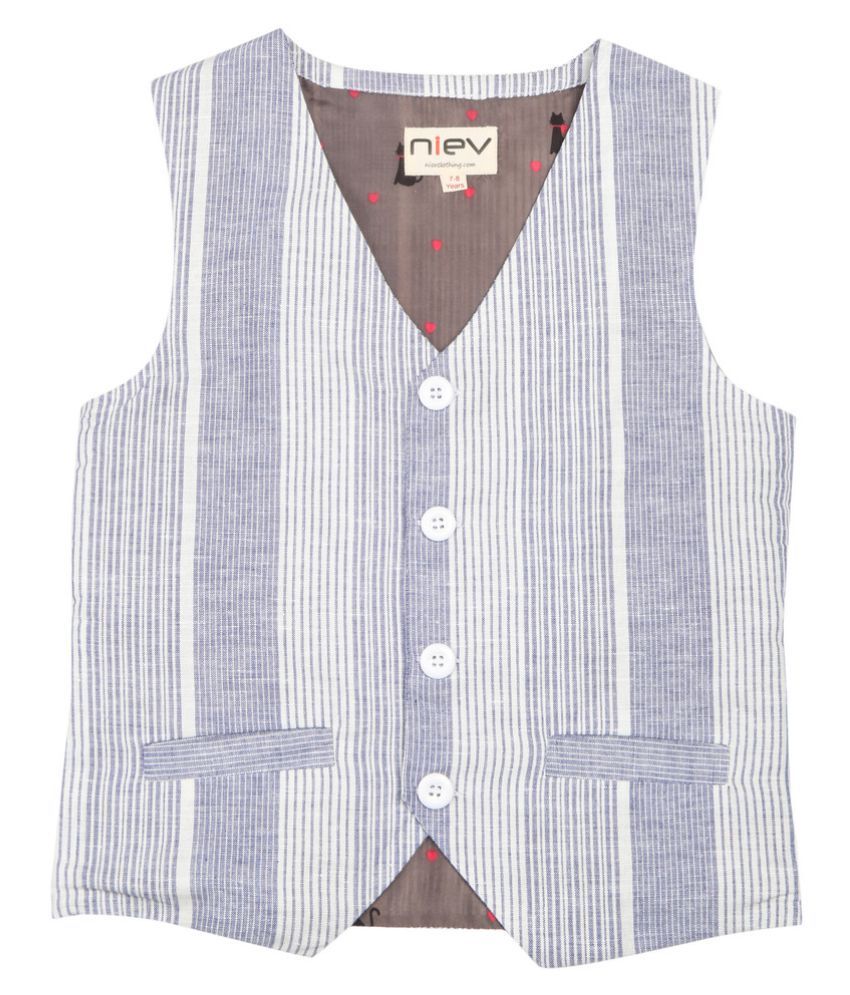 Niev Multicolour Striped Linen Waistcoat - Buy Niev Multicolour Striped ...