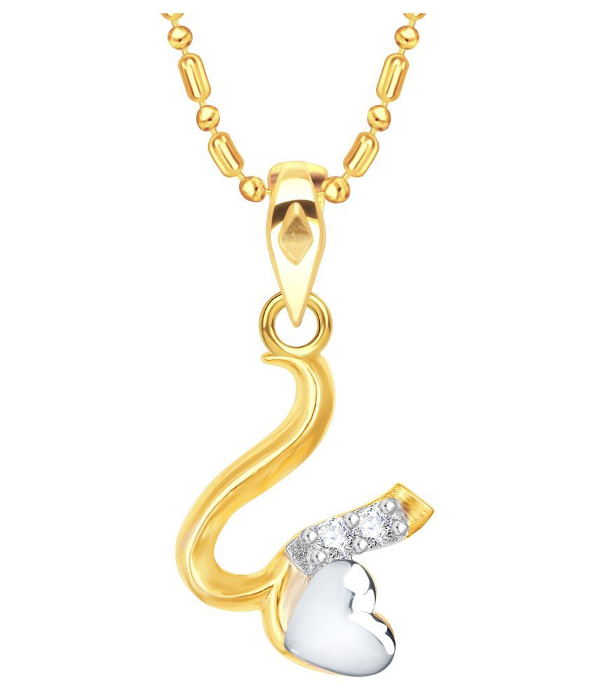 Vidhi Jewels Gold Plated Cursive U Alphabet With Heart Alloy Pendant For Women Buy Vidhi Jewels Gold Plated Cursive U Alphabet With Heart Alloy Pendant For Women Online In India On Snapdeal