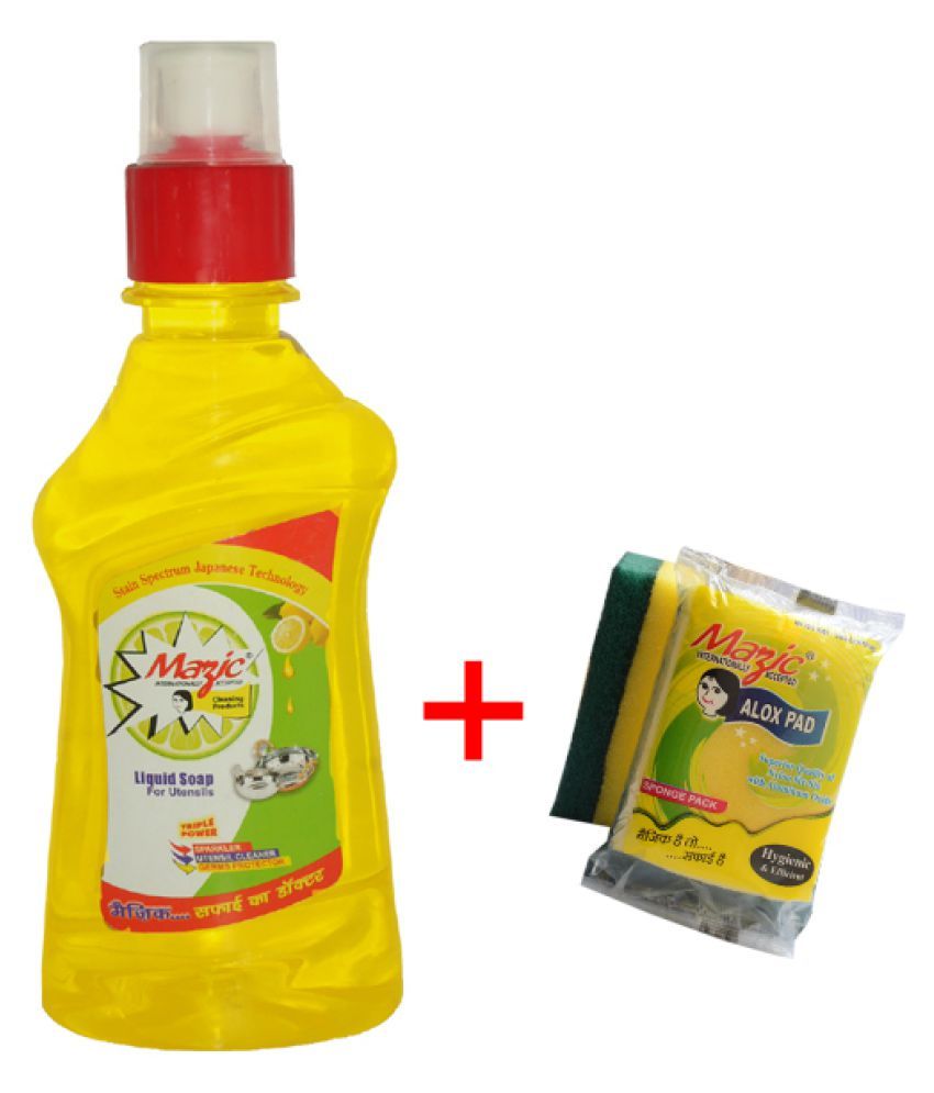 MAZIC Dish Wash with free Sponge pad Dishwash Gel Mazic Dish Wash Gel