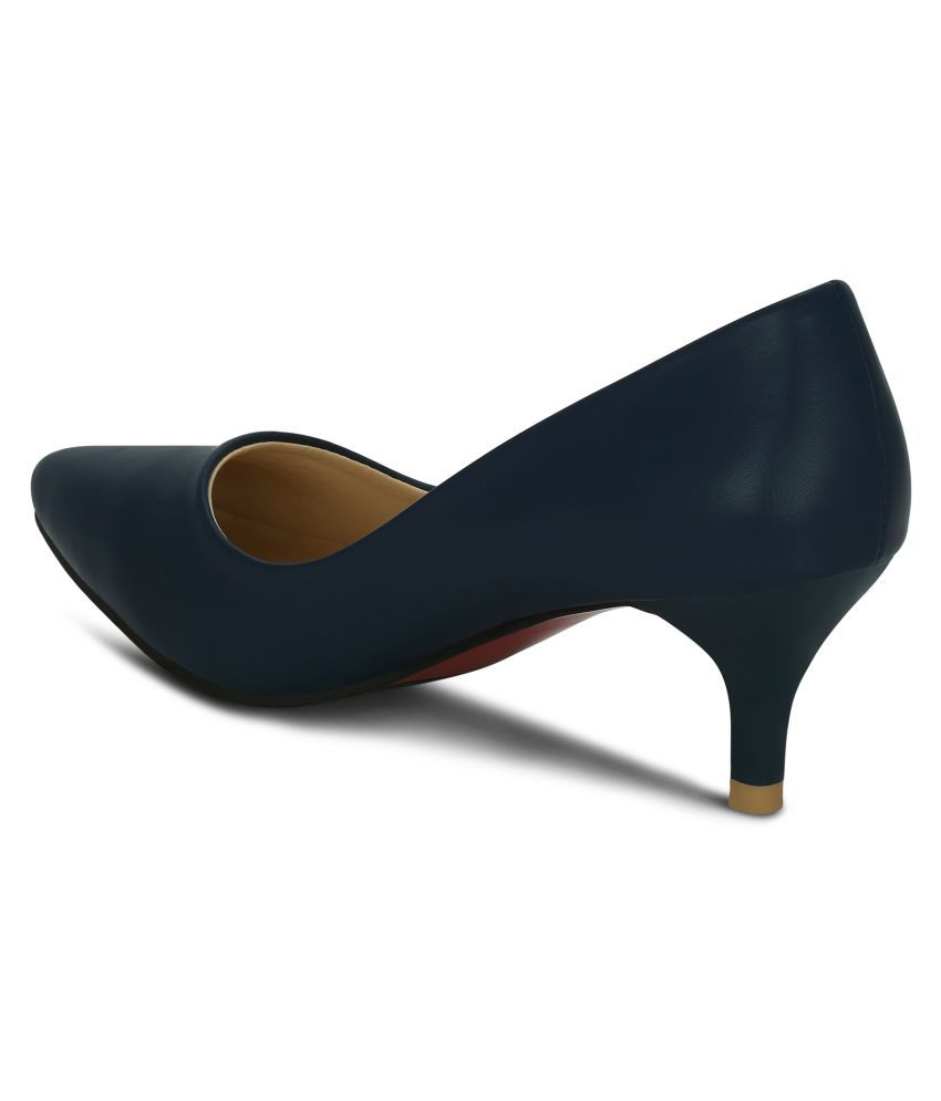 navy kitten heel shoes size 7