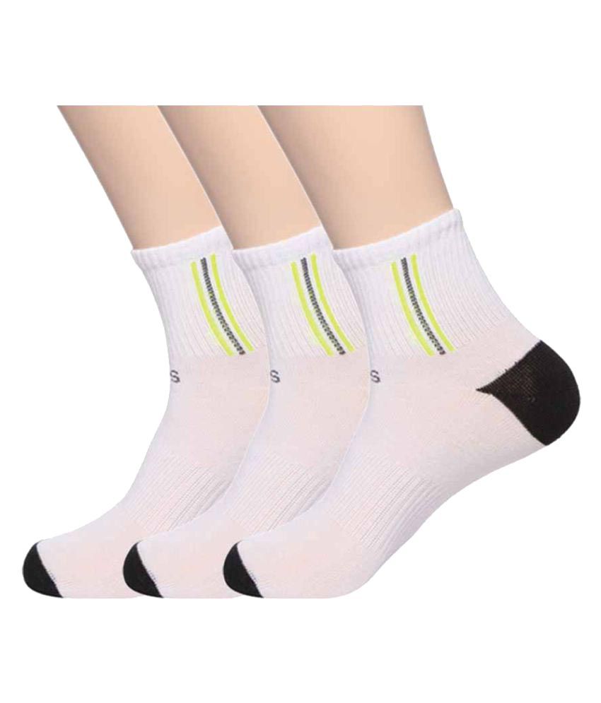     			Hans White Sports Mid Length Socks