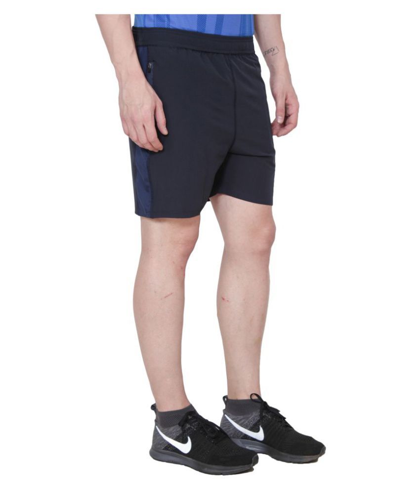Reebok Navy Polyester Lycra Walking Shorts - Buy Reebok Navy Polyester ...