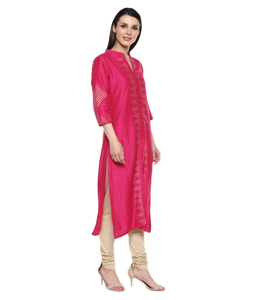 pink kurti with white pants