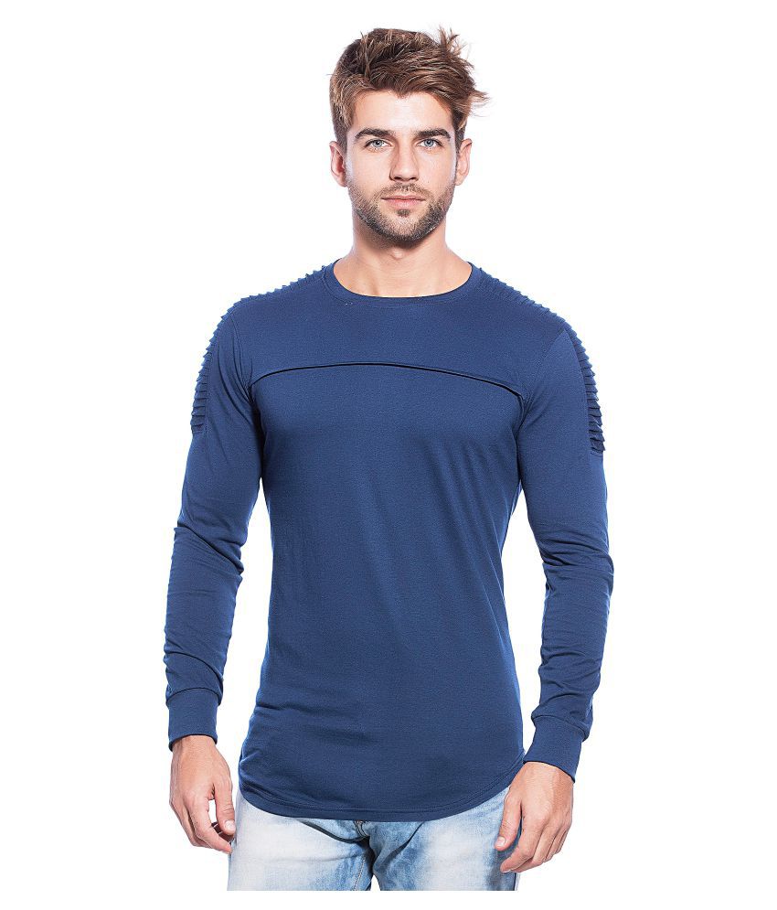     			Maniac - Blue Cotton Slim Fit Men's T-Shirt ( Pack of 1 )