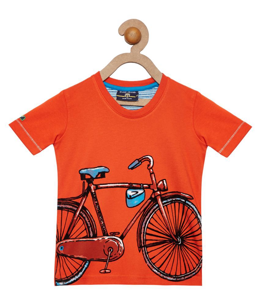     			Duke Orange Cotton Blend T-Shirt