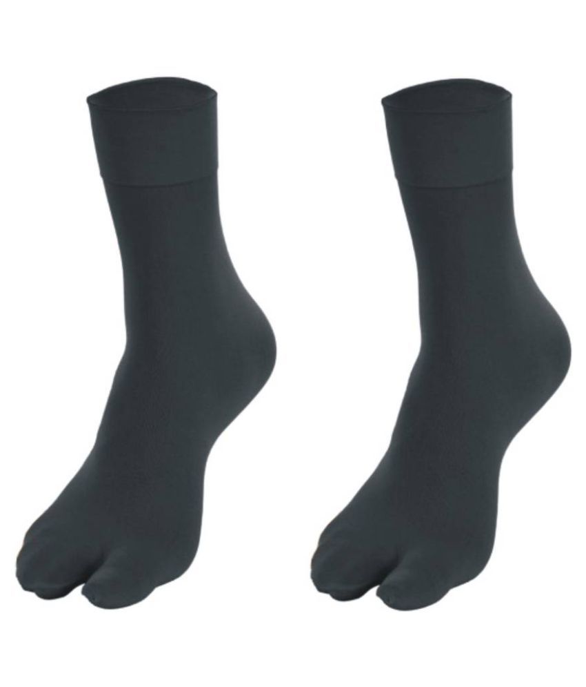     			Tahiro Black Cotton Thumb Socks - Pack Of 2