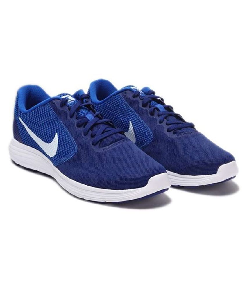nike revolution 3 blue running shoes
