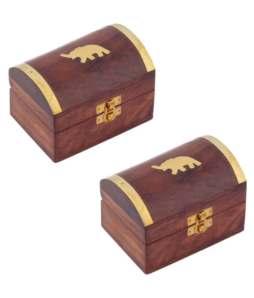 Craft Art India Wooden Decorative Jewelry Storage Box Pack Of 2 Craft Art India Wooden Decorative Jewelry Storage Box Pack Of 2
