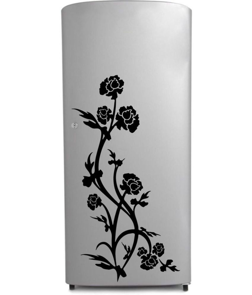     			Decor Villa Flowers PVC Refrigerator Sticker - Pack of 1