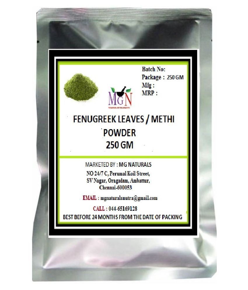 MG Naturals FENUGREEK LEAVES / METHI POWDER (250 GM) FACE PACK ANTI WRINKLES ANTIAGING FAIRNESS