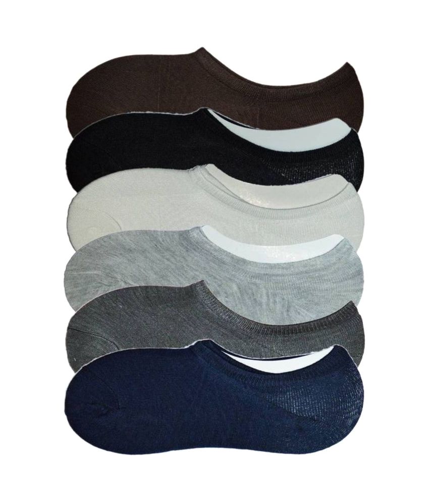     			Tahiro Multiccolour Cotton No Show Socks - Pack Of 6