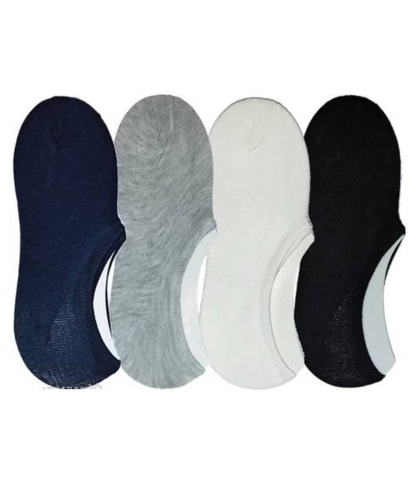     			Tahiro Multicolour Plain Cotton Footie Socks - Pack Of 4