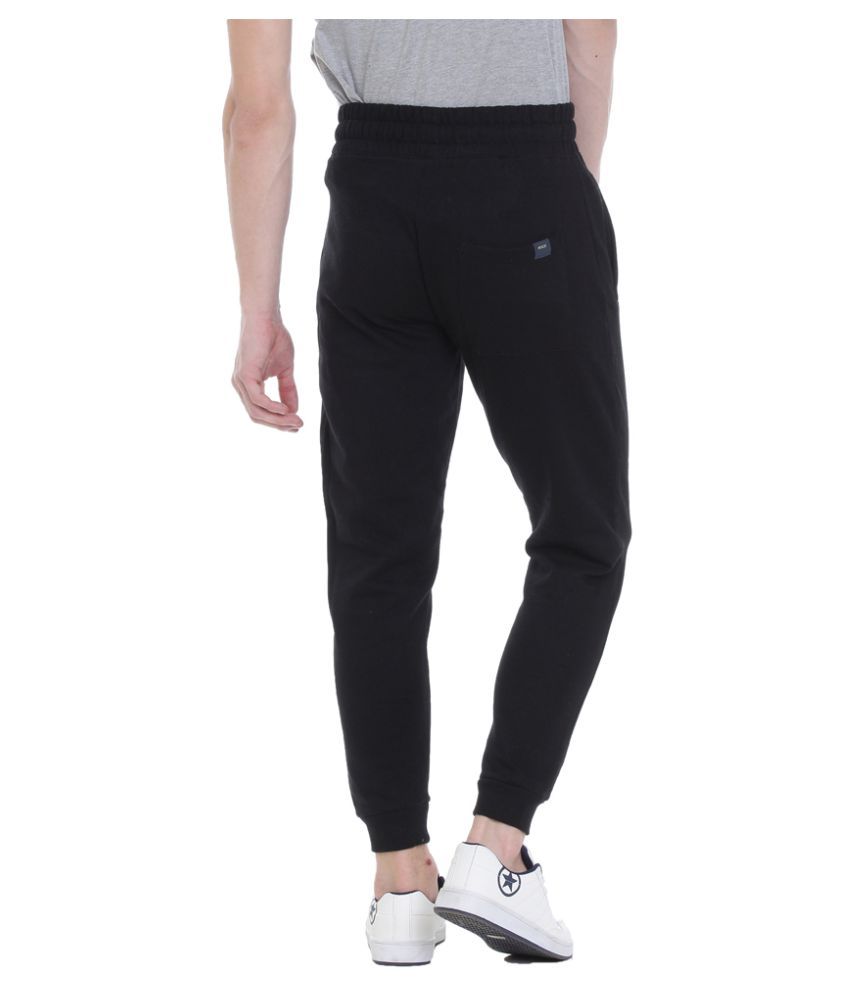 black cotton joggers mens