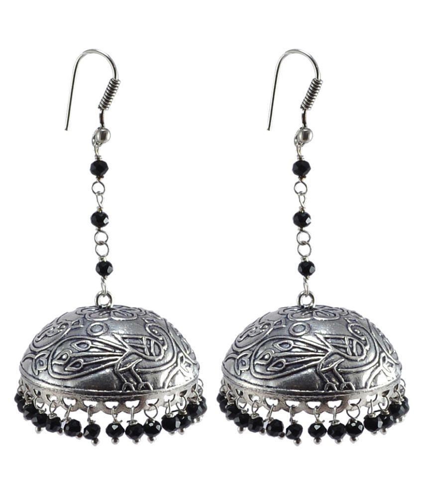 Silvesto India Rajasthani Jewellery With Black Crystal Beads Wire
