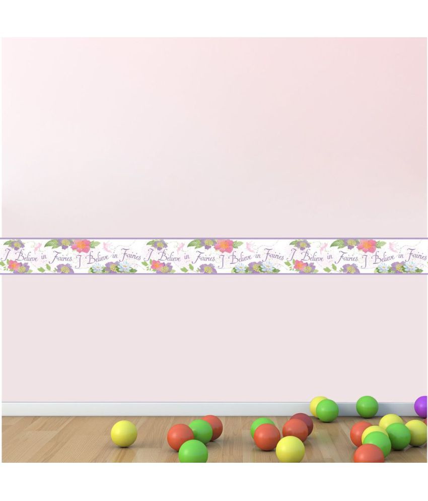     			Decor Villa I believe PVC Multicolour Border Sticker - Pack of 1