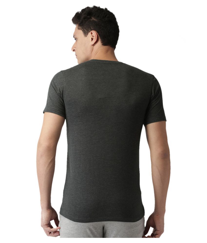 2GO Charcoal Mel Half sleeves V-Neck T-shirt - Buy 2GO Charcoal Mel ...