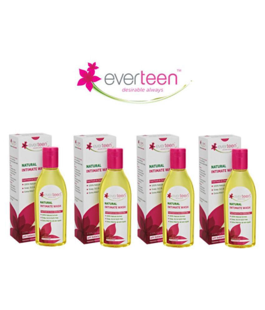Everteen Natural Intimate Wash - 4 Packs Intimate Cleansing Liquid Floral Buche 105 mL Pack of 4