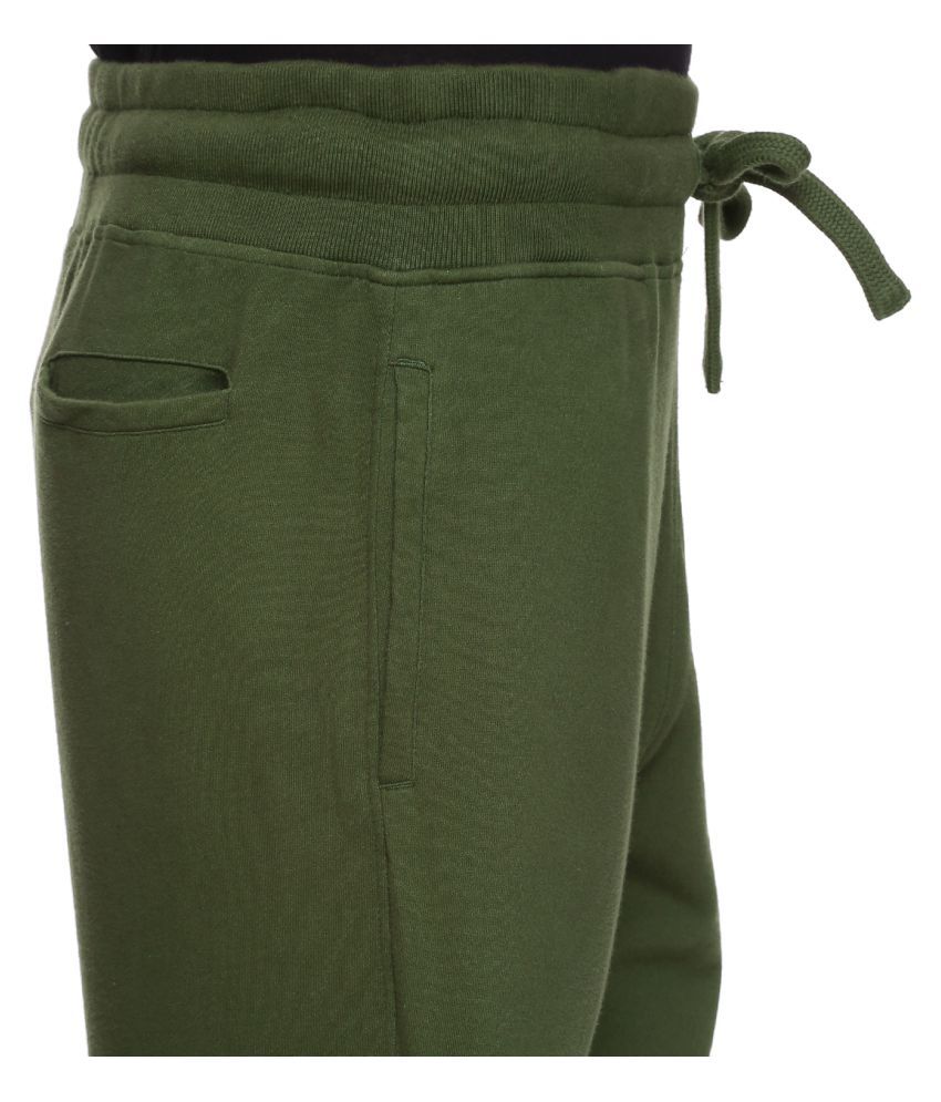 green cotton joggers