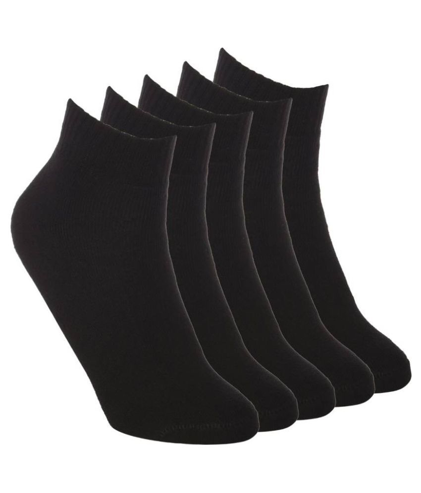     			Tahiro Black Cotton Formal Ankle Length Socks  - Pack Of 5