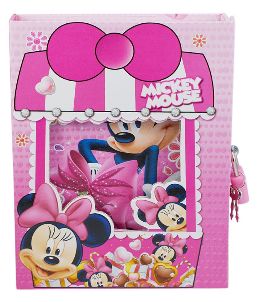 Saamarth Impex Disney Minnie Mouse Pink Color Lock Diary Personal Notebook For Kids Adults SI 5398 Saamarth Impex Disney Minnie Mouse Pink Color Lock Diary Personal Notebook For Kids Adults SI 5398